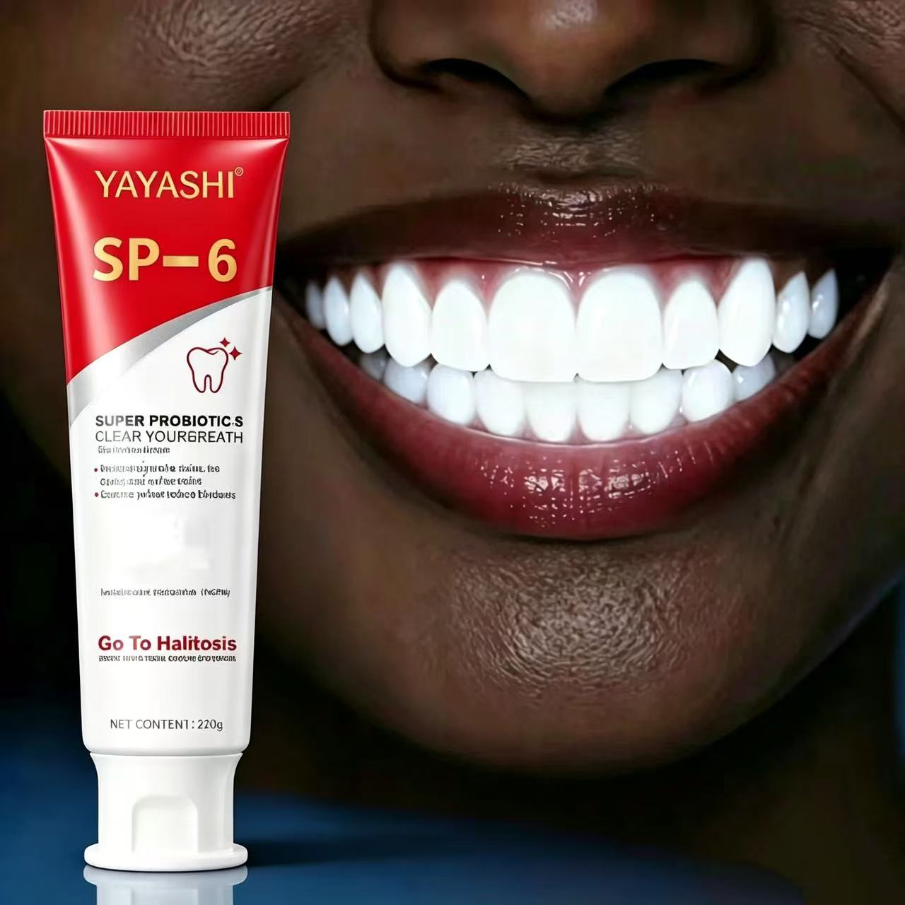 Teeth Whitening Toothpaste - ยาสีฟันโปรไบโอติก Sp-6 สูตรไวท์เทนนิ่ง กลิ่นมิ้นท์ ลมหายใจสดชื่น ทำความสะอาดล้ำลึก