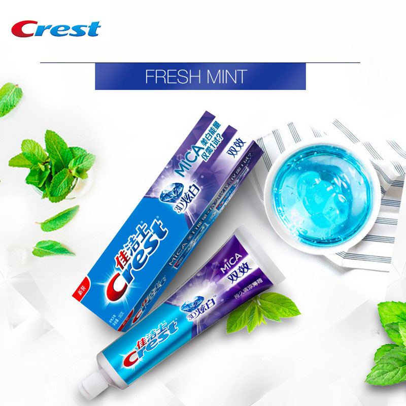 Teeth Whitening Crest - Crest 3D MICA ยาสีฟันฟลูออไรด์ฟอกสีฟัน Double Effect
