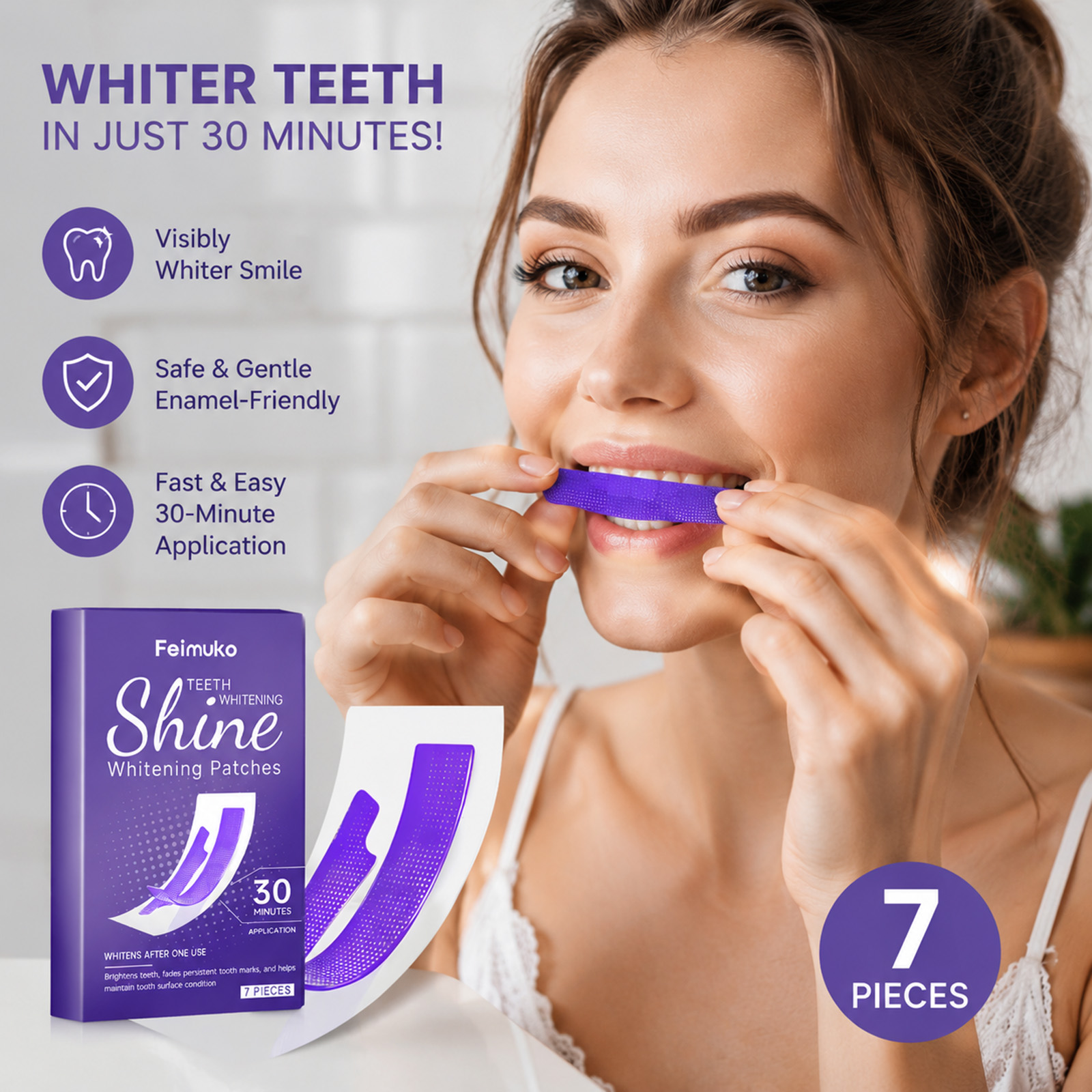 Teeth Whitening Toothpaste - แผ่นฟอกสีฟัน 30 นาที ขจัดคราบฝังแน่น ทำความสะอาดอย่างมีประสิทธิภาพ ปลอดภัยต่อเคลือบฟัน