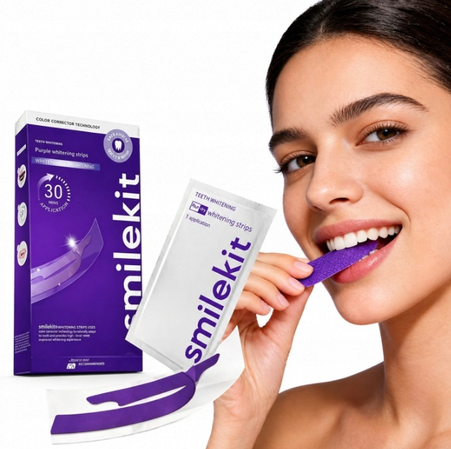 Teeth Whitening Crest - 7/14 คู่ชุดแปะฟันยี่ห้อ SmileKit ขจัดคราบฟันพรีเมี่ยม PAP+ ปราศจากเปอร์ออกไซด์