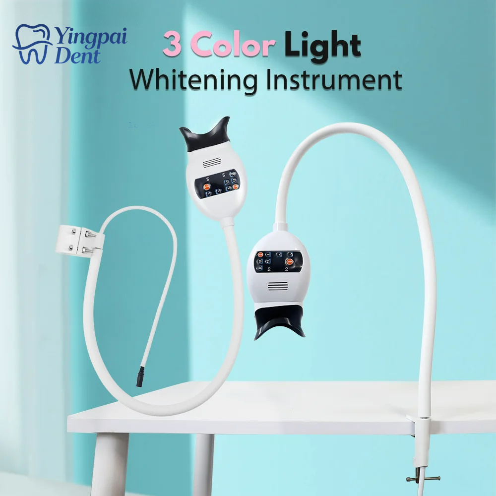 Teeth Whitening With Light - เครื่องเร่งฟอกสีฟัน LED ปรับได้ 3 สี พร้อมหลอดไฟเย็นสำหรับทันตกรรม