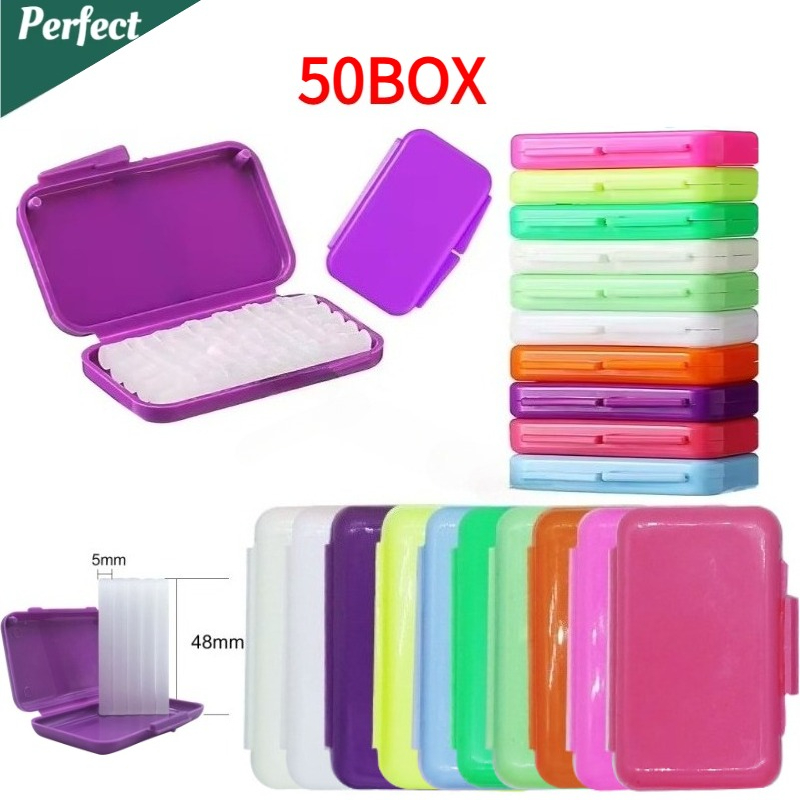 Whitening Teeth Dentist - แว็กซ์บรรเทาอาการปวดสำหรับผู้ใส่เครื่องมือจัดฟัน 50 กล่อง ปกป้องริมฝีปากและเหงือก ดูแลช่องปาก กลิ่นผลไม้