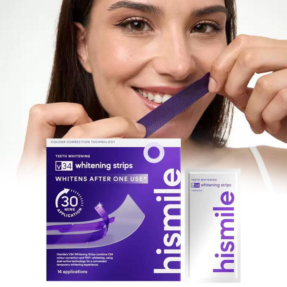 แผ่นฟอกสีฟัน V34 สีม่วง ขจัดคร - Teeth Whitening Crest บทวิจารณ์และราคา