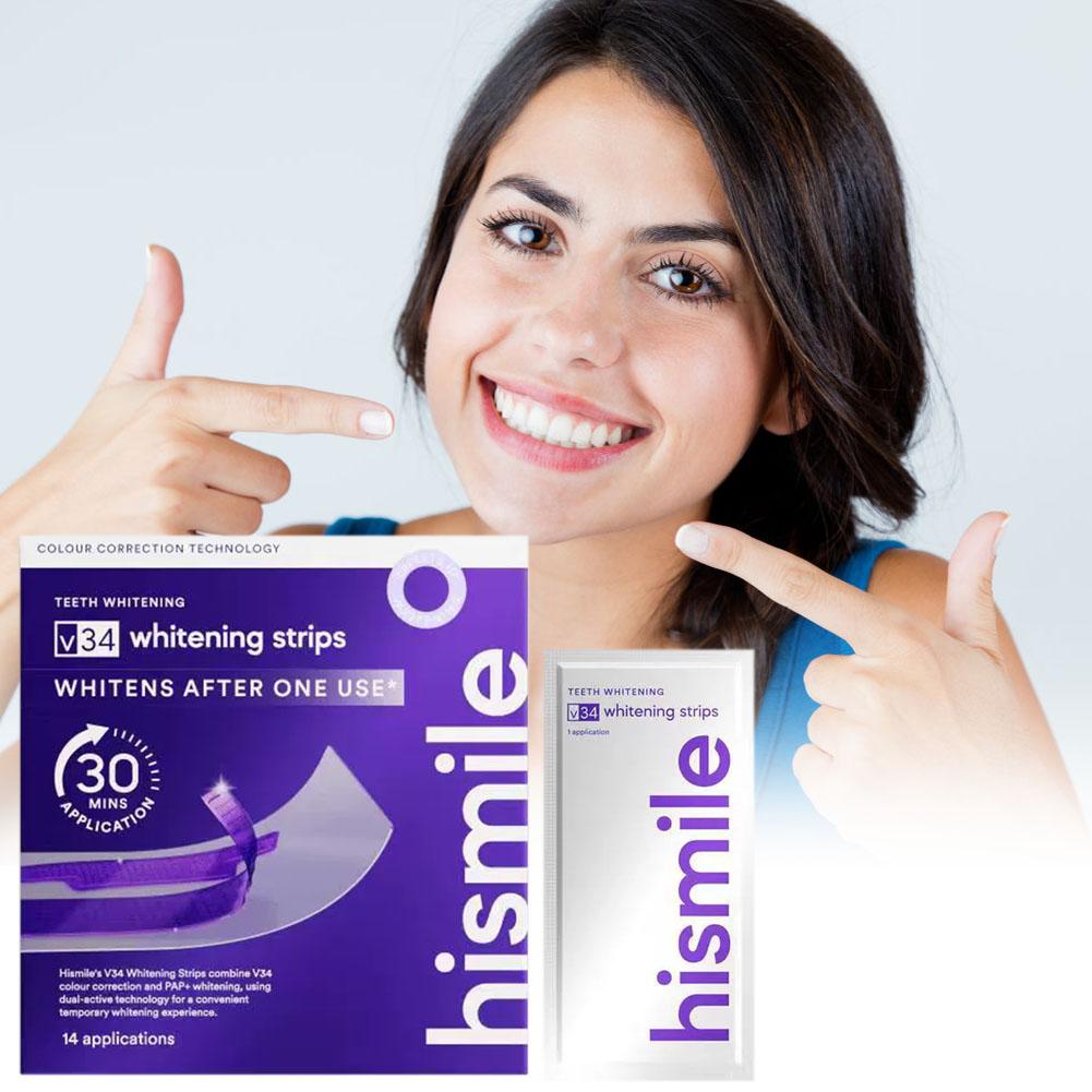 แผ่นฟอกสีฟัน V34 สีม่วง ขจัดคร - Teeth Whitening Crest บทวิจารณ์และราคา