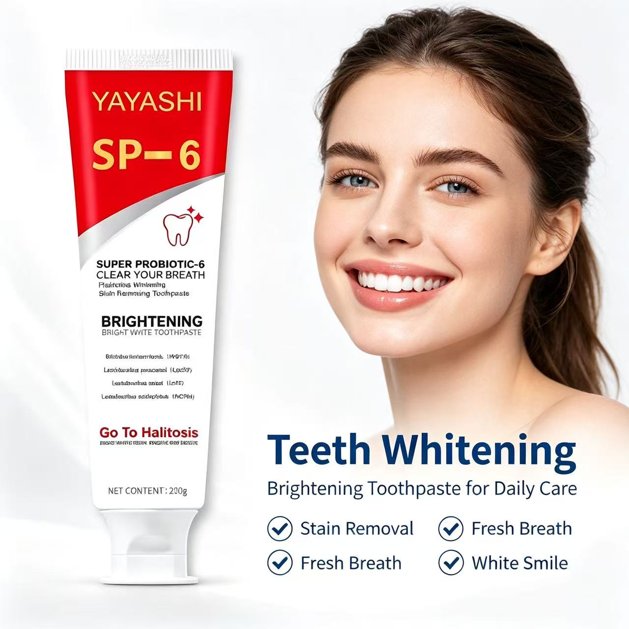 ยาสีฟันโปรไบโอติก Sp-6 สูตรไวท - Teeth Whitening Toothpaste บทวิจารณ์และราคา
