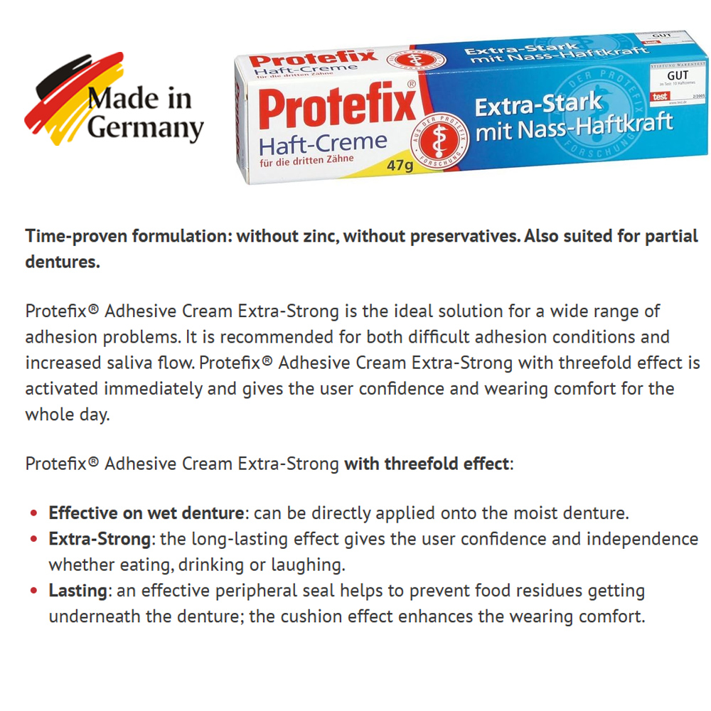 ครีมติดกาว Protefix สำหรับยึดฟ - Teeth Whitening Crest บทวิจารณ์และราคา