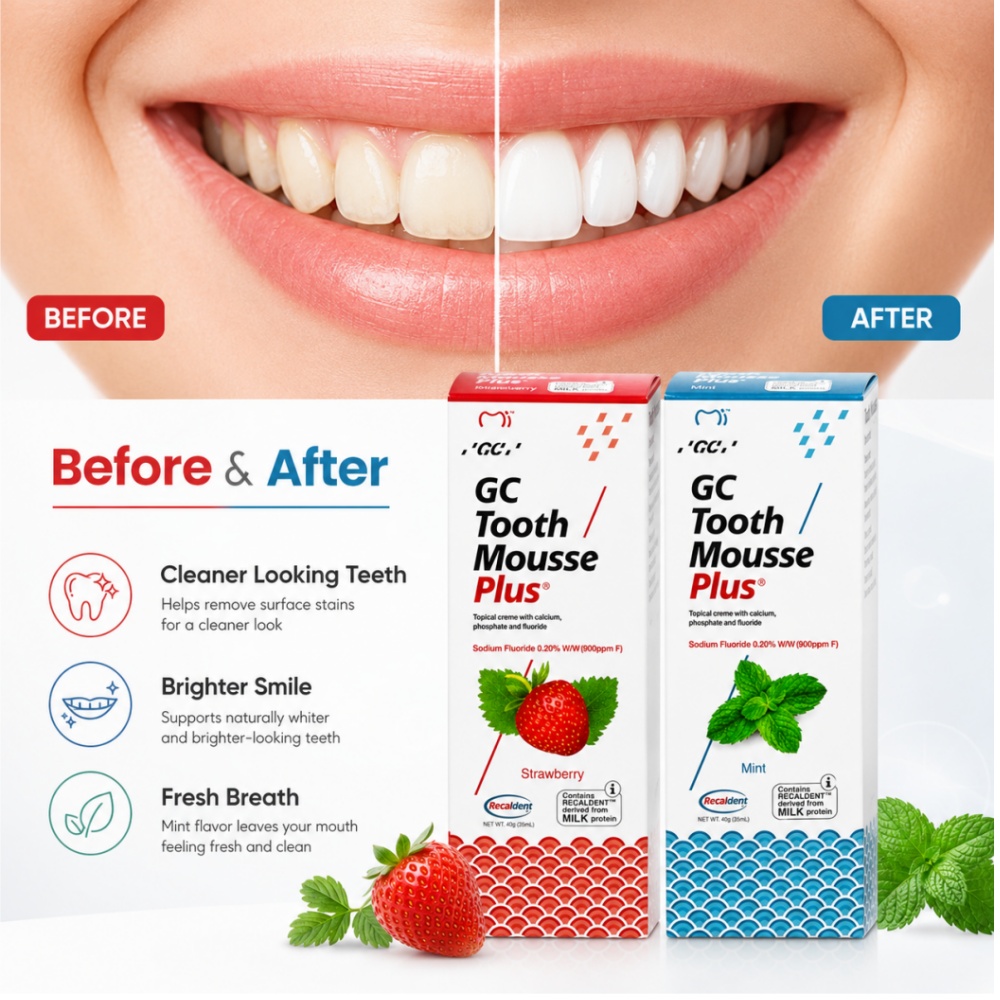 GCTooth มูสพลัส รสสตรอว์เบอร์ร - Teeth Whitening Toothpaste บทวิจารณ์และราคา