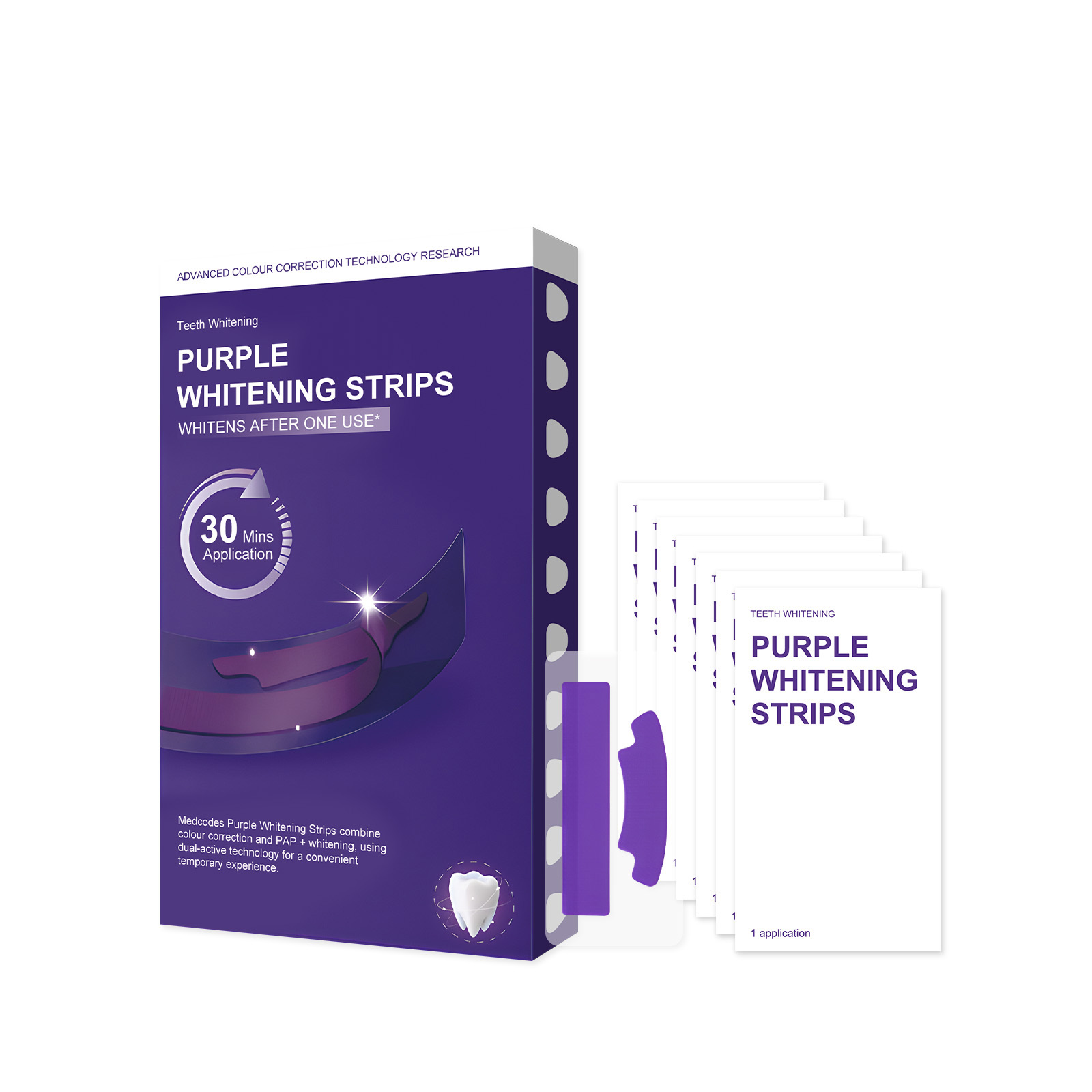 แผ่นฟอกฟันขาวสีม่วง สูตรอ่อนโย - Teeth Whitening Ingredients บทวิจารณ์และราคา