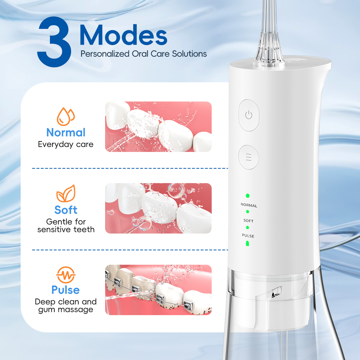 เครื่องทำความสะอาดช่องปากแบบพก - Water Flosser Cordless บทวิจารณ์และราคา