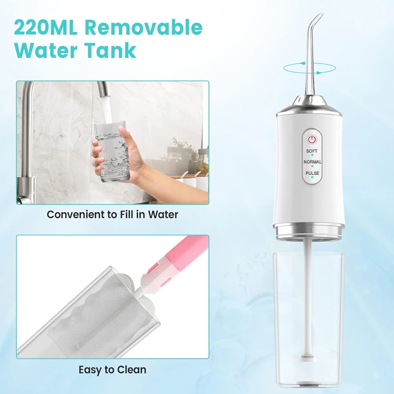 แบบพกพา Flosser น้ําทันตกรรม O - Water Flosser Cordless บทวิจารณ์และราคา