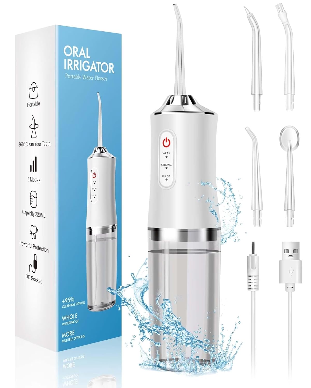 Water Dental Flosser ฟัน Picks - Water Flosser Cordless บทวิจารณ์และราคา