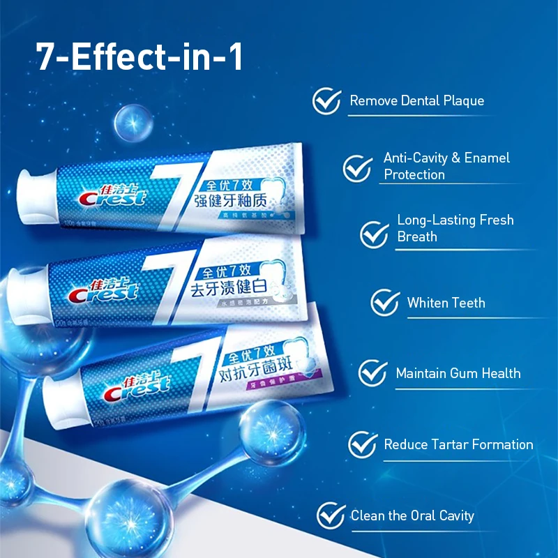 ครีมยาสีฟันเครสท์ 7 เอฟเฟคส์ ช - Teeth Whitening Crest บทวิจารณ์และราคา