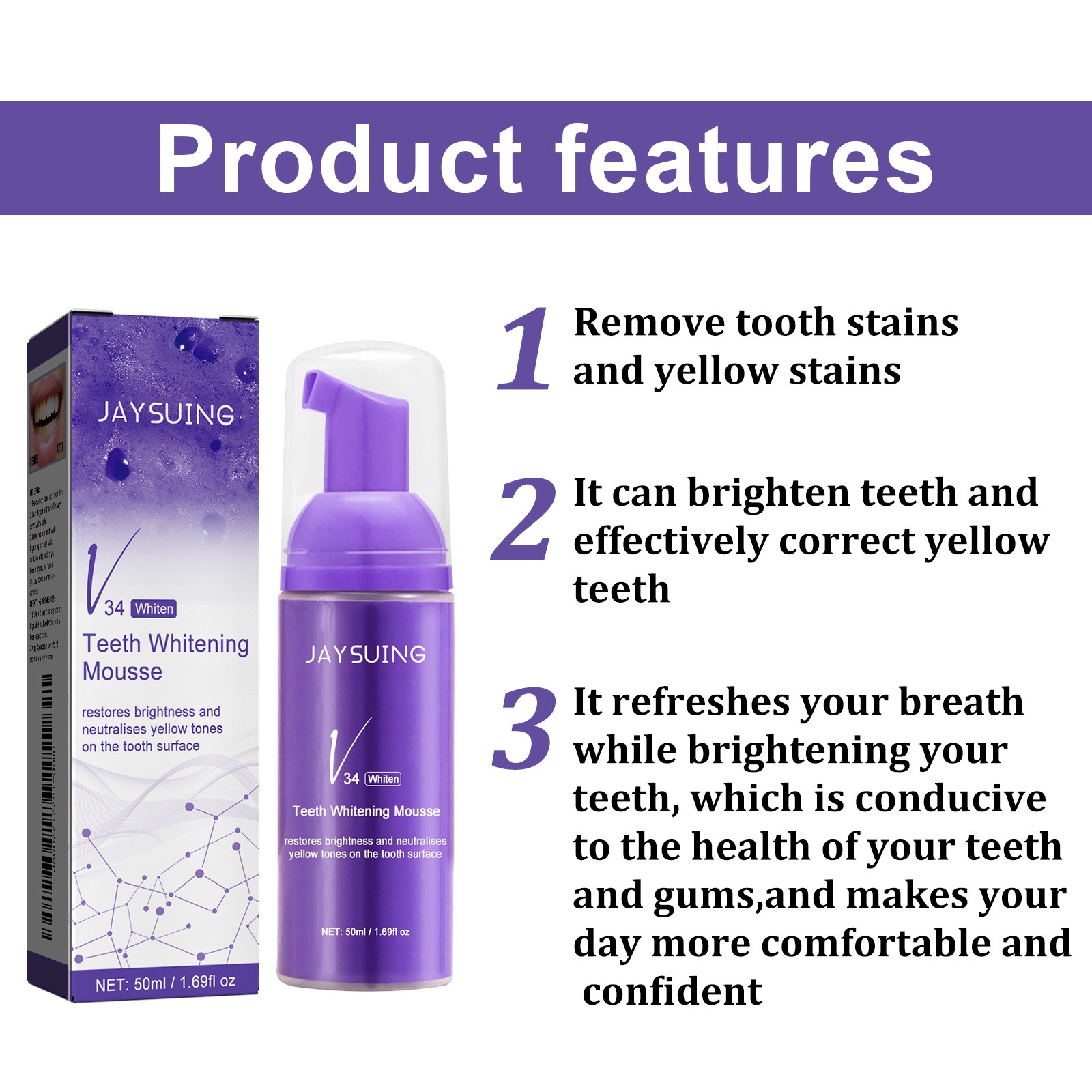 V34 มูสทําความสะอาดฟันยาสีฟันท - Teeth Whitening Crest บทวิจารณ์และราคา