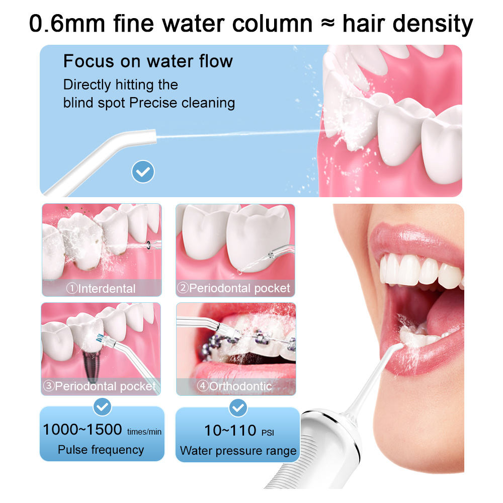 เครื่องทำความสะอาดฟันแบบพกพาไร - Water Flosser Cordless บทวิจารณ์และราคา