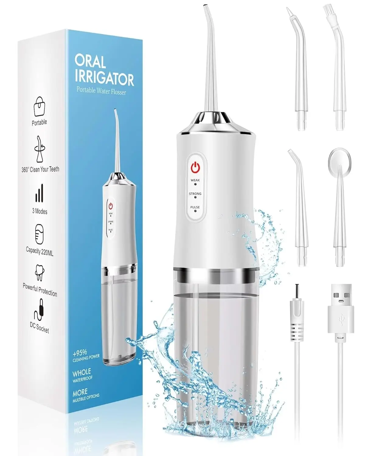 Irrigator ปาก Flosser น้ําแบบพ - Water Flosser Cordless บทวิจารณ์และราคา