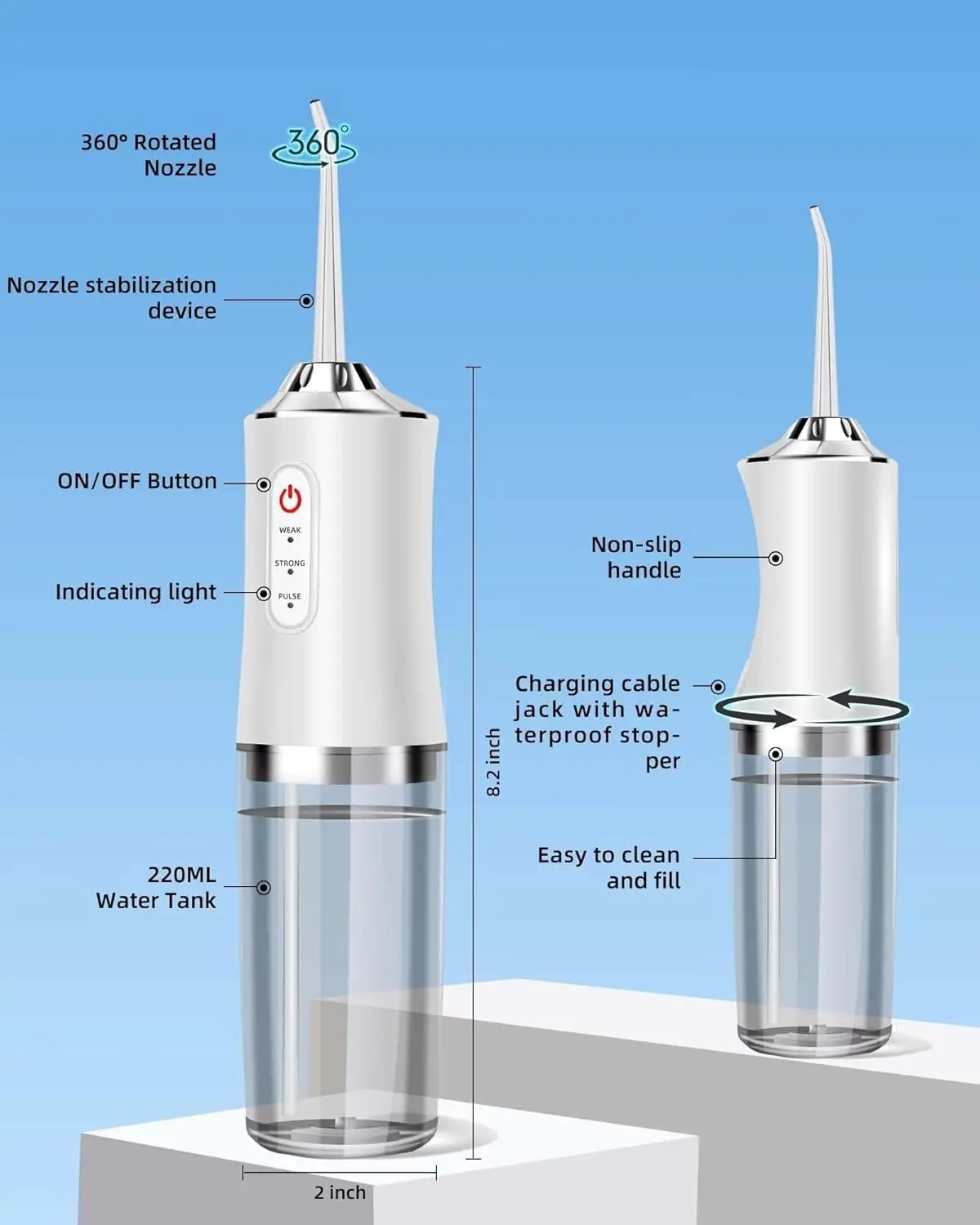 Irrigator ปาก Flosser น้ําแบบพ - Water Flosser Cordless บทวิจารณ์และราคา