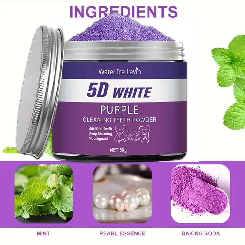 ผงฟอกสีฟันสีม่วง 50 กรัม - ผงท - Teeth Whitening Ingredients บทวิจารณ์และราคา