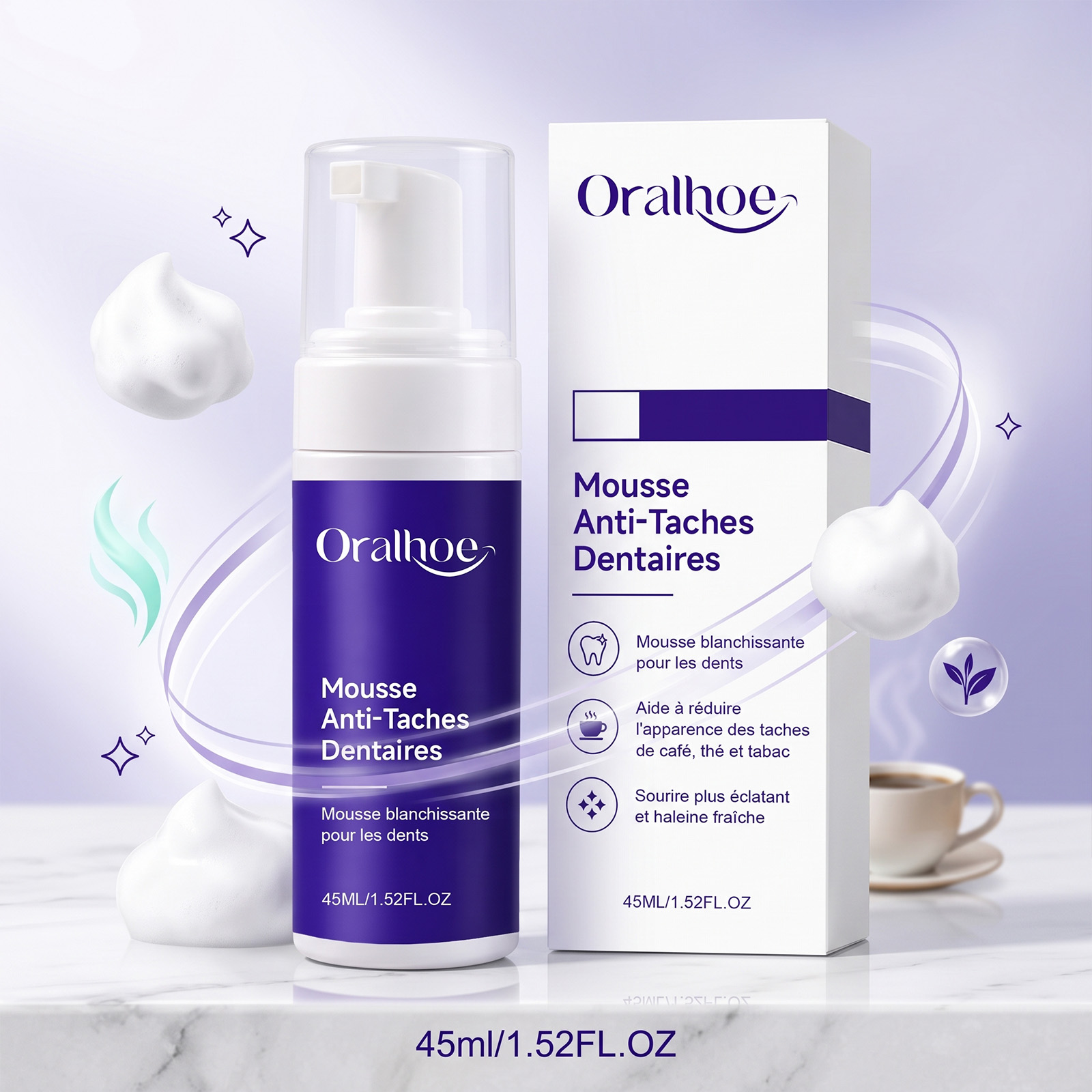 มูสโฟมยาสีฟันสีม่วง ฟอกฟันขาวอ - Teeth Whitening Toothpaste บทวิจารณ์และราคา